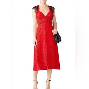 Tanya Taylor Zodiac Print Kara Dress Red Black NEW Size 6